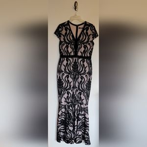 Black and cream long dress